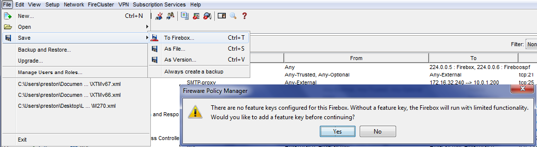 Import existing configuration to new WatchGuard 5
