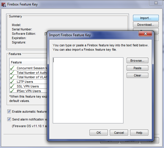 Import existing configuration to new WatchGuard 6