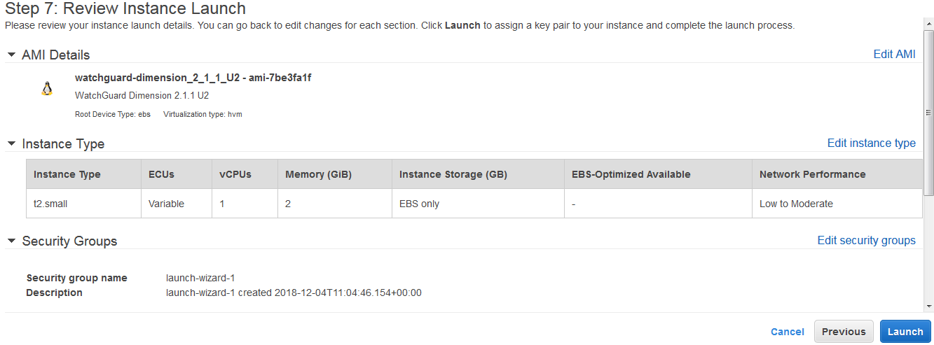 WatchGuard Dimension Setup on AWS 3