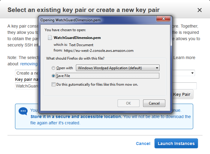 WatchGuard Dimension Setup on AWS 4